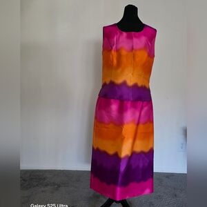 Lily & Taylor Women’s Colorful Tie Dye 2 Piece Skirt Set Sleeveless Top. Multi